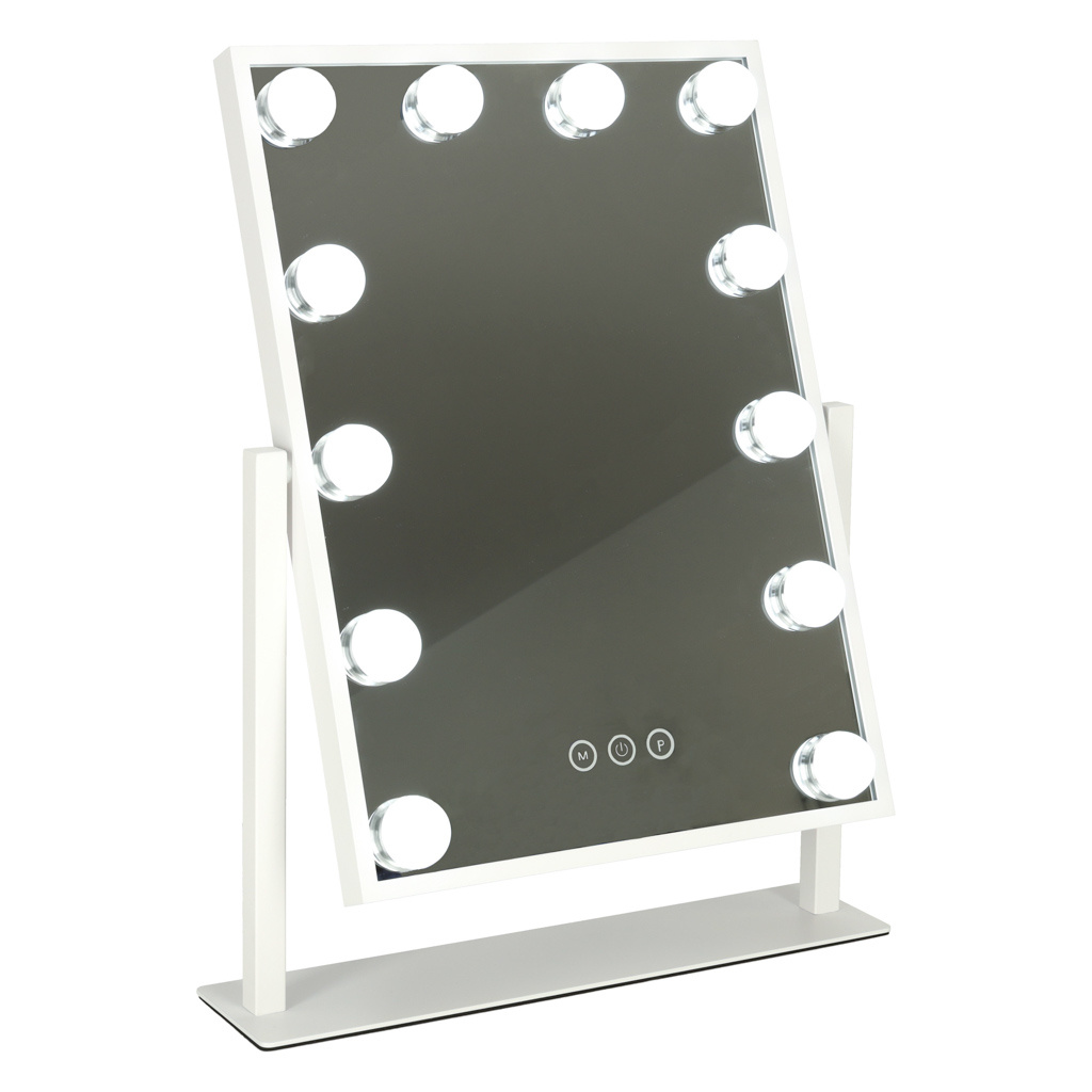 Lusterko-do-makijazu-kosmetyczne-podswietlane-LED-Hollywood-z-12-zarowkami-USB-30-x-40-cm-152936 LED makiažo veidrodis su USB lemputėmis 30x40cm