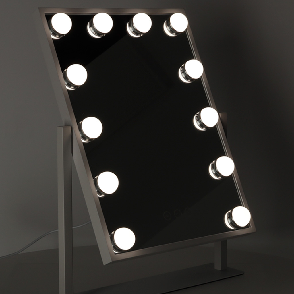 Lusterko-do-makijazu-kosmetyczne-podswietlane-LED-Hollywood-z-12-zarowkami-USB-30-x-40-cm-152943 LED makiažo veidrodis su USB lemputėmis 30x40cm