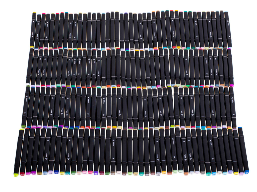 Markery-dwustronne-alkoholowe-w-etui-168-sztuk-1039222 Dvipusiai alkoholiniai žymekliai dėkle 168 vnt.