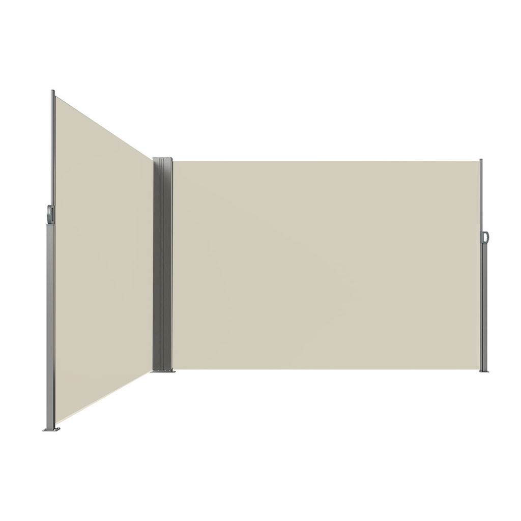 Markiza-narozna-boczna-tarasowa-LUARO-parawan-zwijany-180-x-600-cm-bezowy-182547 LUARO kampinė šoninė terasos markizė su ištraukiamu ekranu 180 x 620 cm, smėlio spalvos