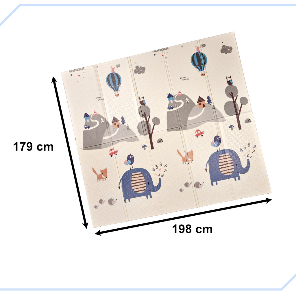 Mata-edukacyjna-skladana-piankowa-dwustronna-179x198cm-ulica-las-147810 Mokomasis sulankstomas dvipusis putplasčio kilimėlis 180 x 200 cm gatvė / miškas