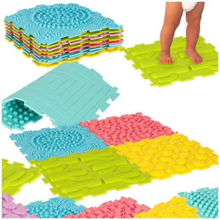 Mata-sensoryczna-puzzle-montessori-do-masazu-stop-8-elementow-pastelowe-172115 Sensorinis kilimėlis montessori pėdų masažo dėlionė 8 dalių pastelinės spalvos