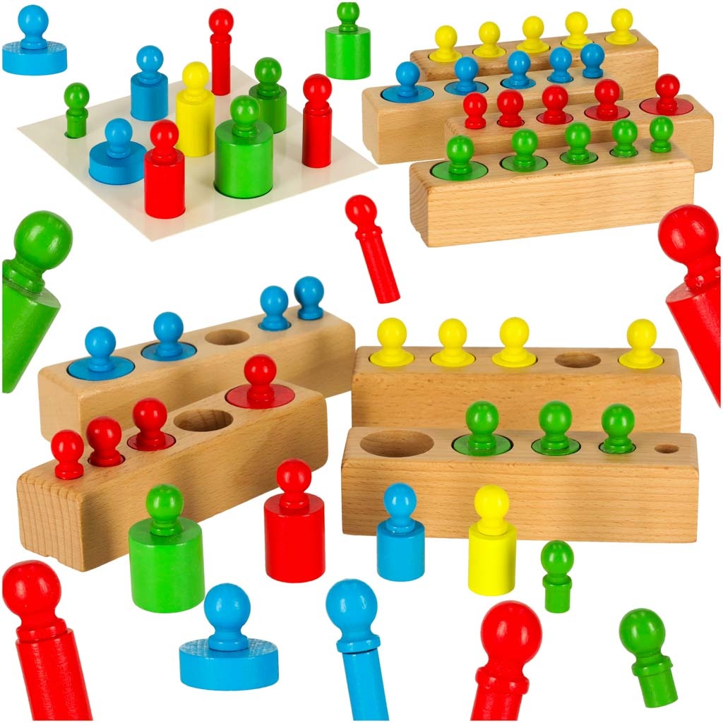 Odwazniki-cylindry-drewniane-gra-ukladanka-montessori-kolorowe-169128 Montessori mediniai cilindriniai svarmenys spalvingi