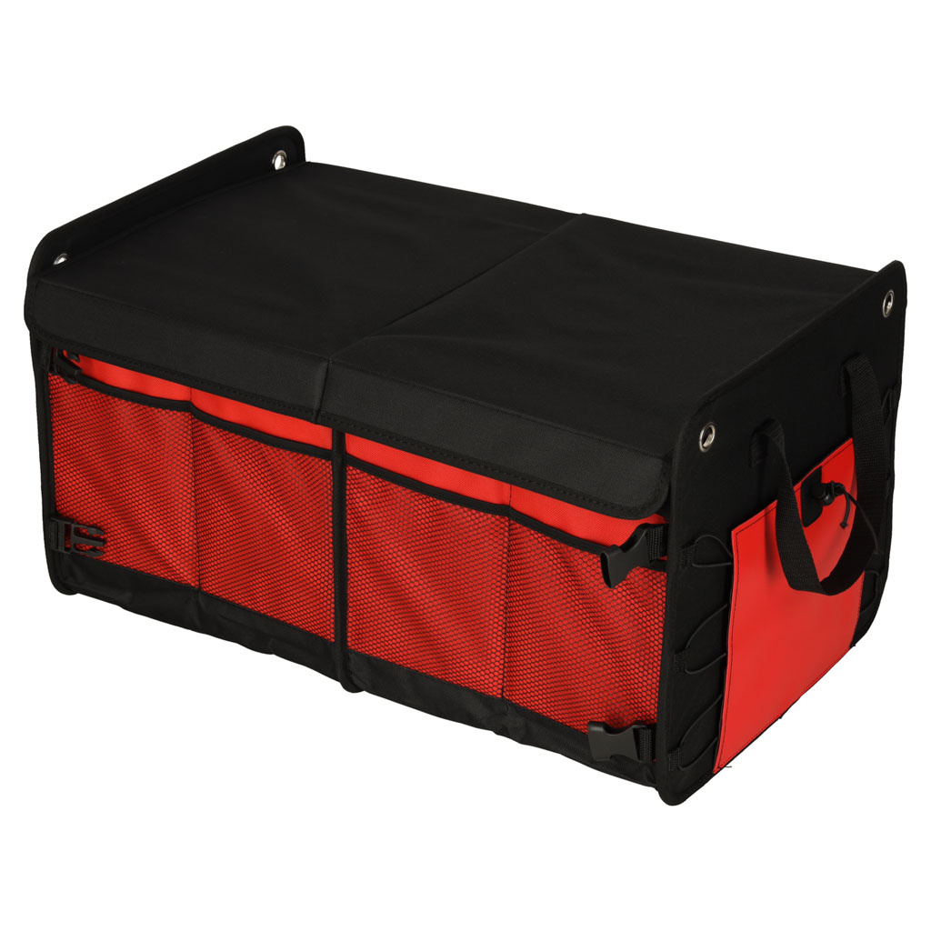 Organizer-do-bagaznika-torba-do-samochodu-58x37x32-172929 Automobilio bagažinės organizatoriaus krepšys juodai raudonas 58x37x32