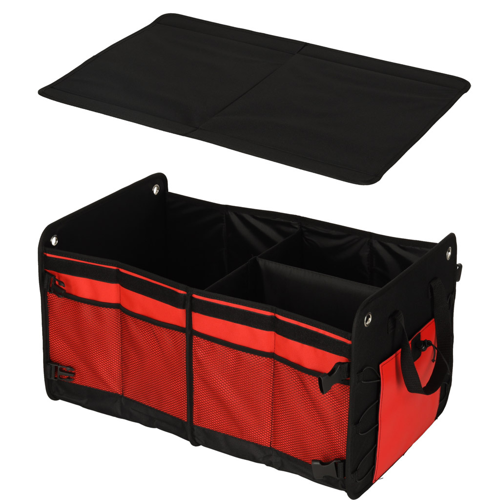 Organizer-do-bagaznika-torba-do-samochodu-58x37x32-172932 Automobilio bagažinės organizatoriaus krepšys juodai raudonas 58x37x32