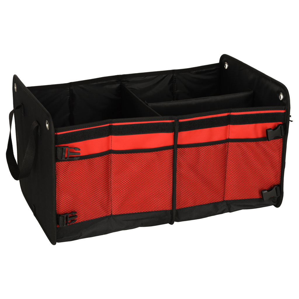 Organizer-do-bagaznika-torba-do-samochodu-58x37x32-172934 Automobilio bagažinės organizatoriaus krepšys juodai raudonas 58x37x32