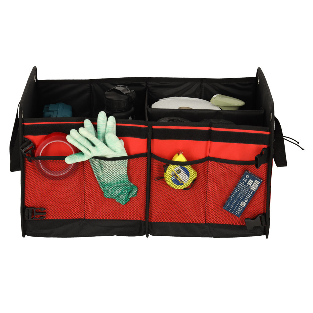 Organizer-do-bagaznika-torba-do-samochodu-58x37x32-172936 Automobilio bagažinės organizatoriaus krepšys juodai raudonas 58x37x32