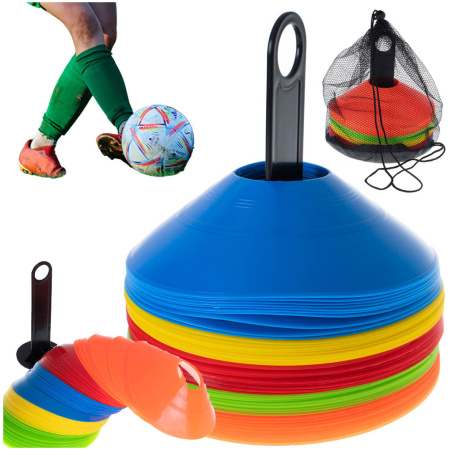 Pacholki-treningowe-pilkarskie-do-pilki-noznej-elastyczne-zestaw-50-sztuk-168705 Futbolo treniruočių grybų kūgiai 50 vnt.