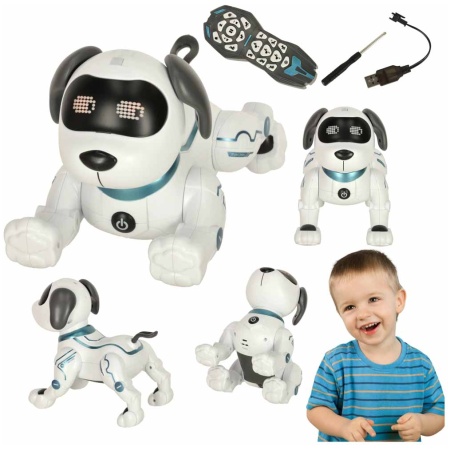 Interaktyvus šuns nuotolinio valdymo RC robotas šokinėja dainuoja