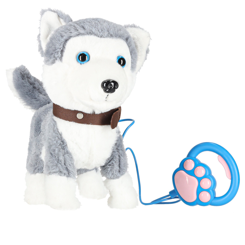 Piesek-interaktywny-na-smyczy-szczeka-chodzi-rusza-ogonem-Husky-175342 Interaktyvus šuo ant pavadėlio barksas pasivaikščiojimai vizgina uodegą haskis