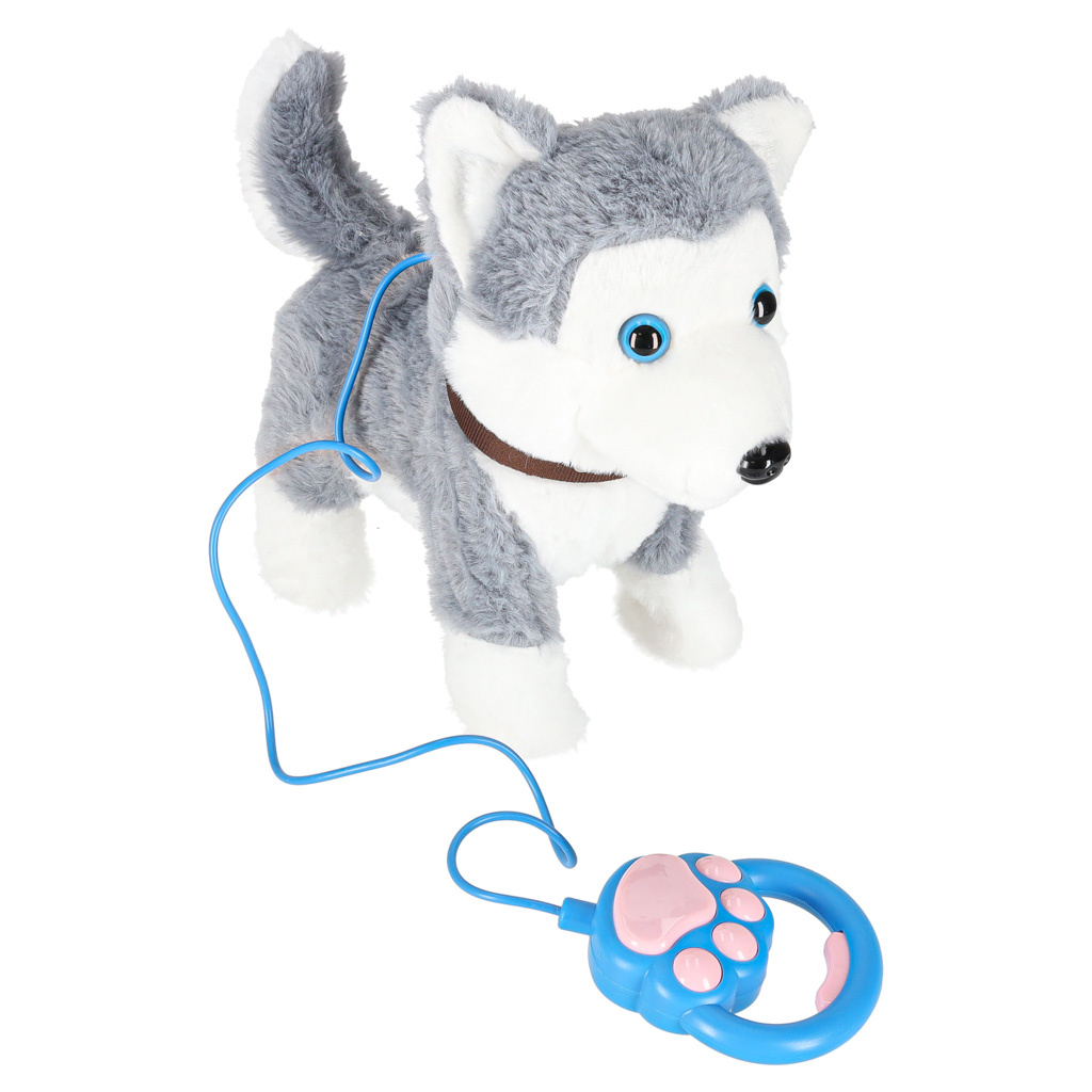 Piesek-interaktywny-na-smyczy-szczeka-chodzi-rusza-ogonem-Husky-175343 Interaktyvus šuo ant pavadėlio barksas pasivaikščiojimai vizgina uodegą haskis