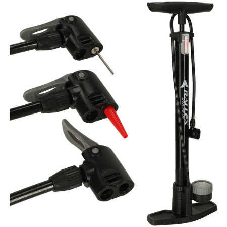 Pompka-rowerowa-RALLEX-podlogowa-nozna-z-manometrem-11bar-167256 RALLEX dviračių kojinė pompa su 11bar manometru