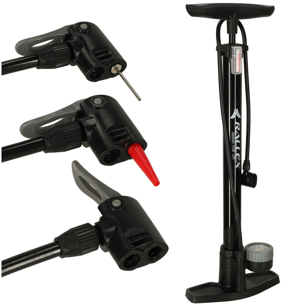 Pompka-rowerowa-RALLEX-podlogowa-nozna-z-manometrem-11bar-167256 RALLEX dviračių kojinė pompa su 11bar manometru
