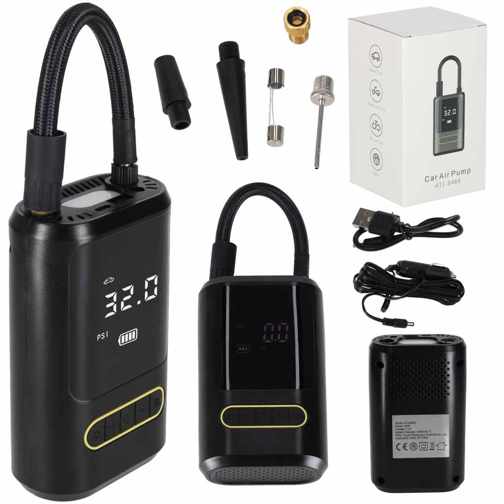 Pompka-rowerowa-elektryczna-samochodowa-powerbank-USB-179967 Elektrinis dviračių siurblys automobilio powerbank USB