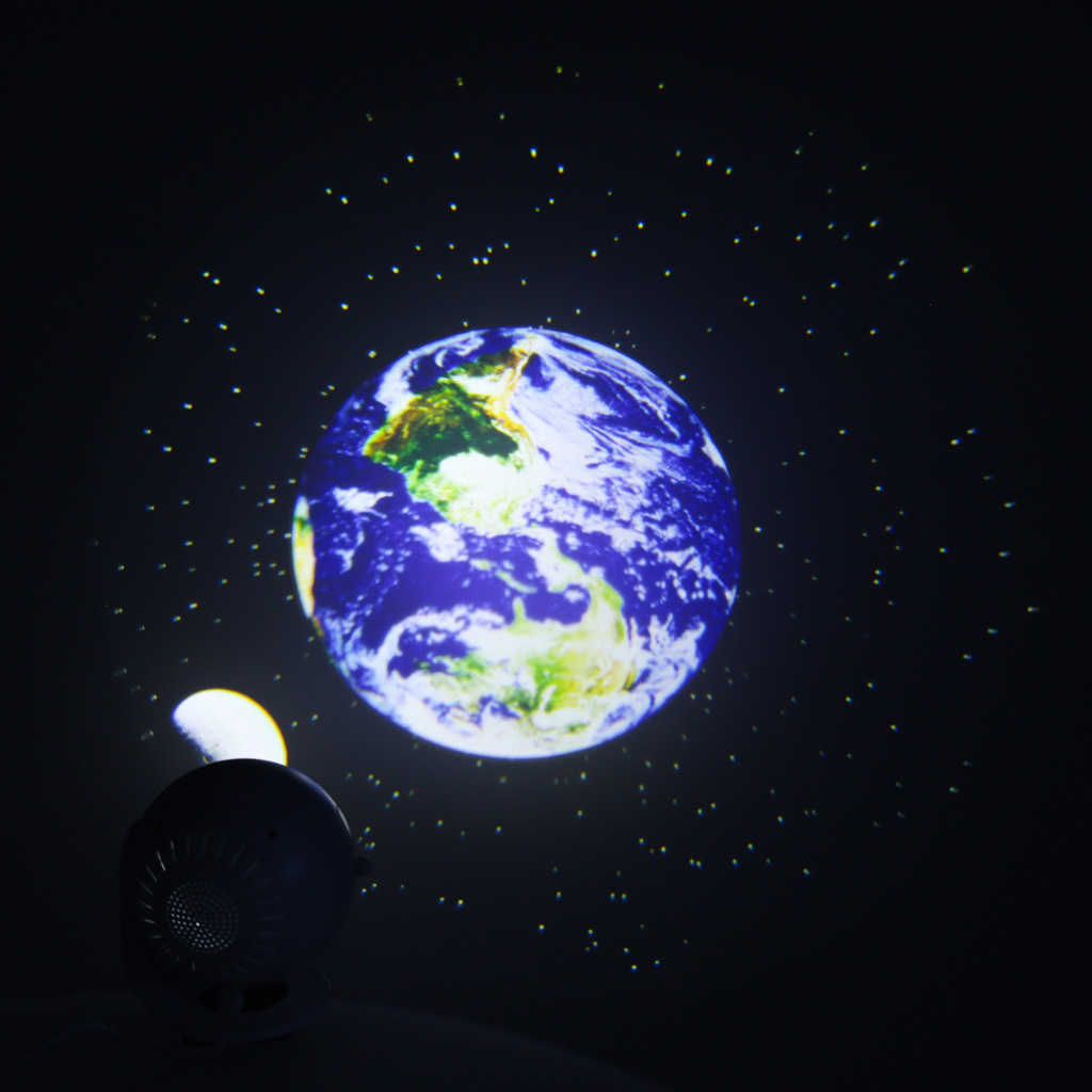 Dangaus žvaigždžių projektorius LED naktinė šviesa USB planetariumas planetos 12 diskų 360° laikmatis