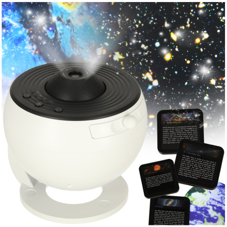 Dangaus žvaigždžių projektorius LED naktinė šviesa USB planetariumas planetos 12 diskų 360° laikmatis