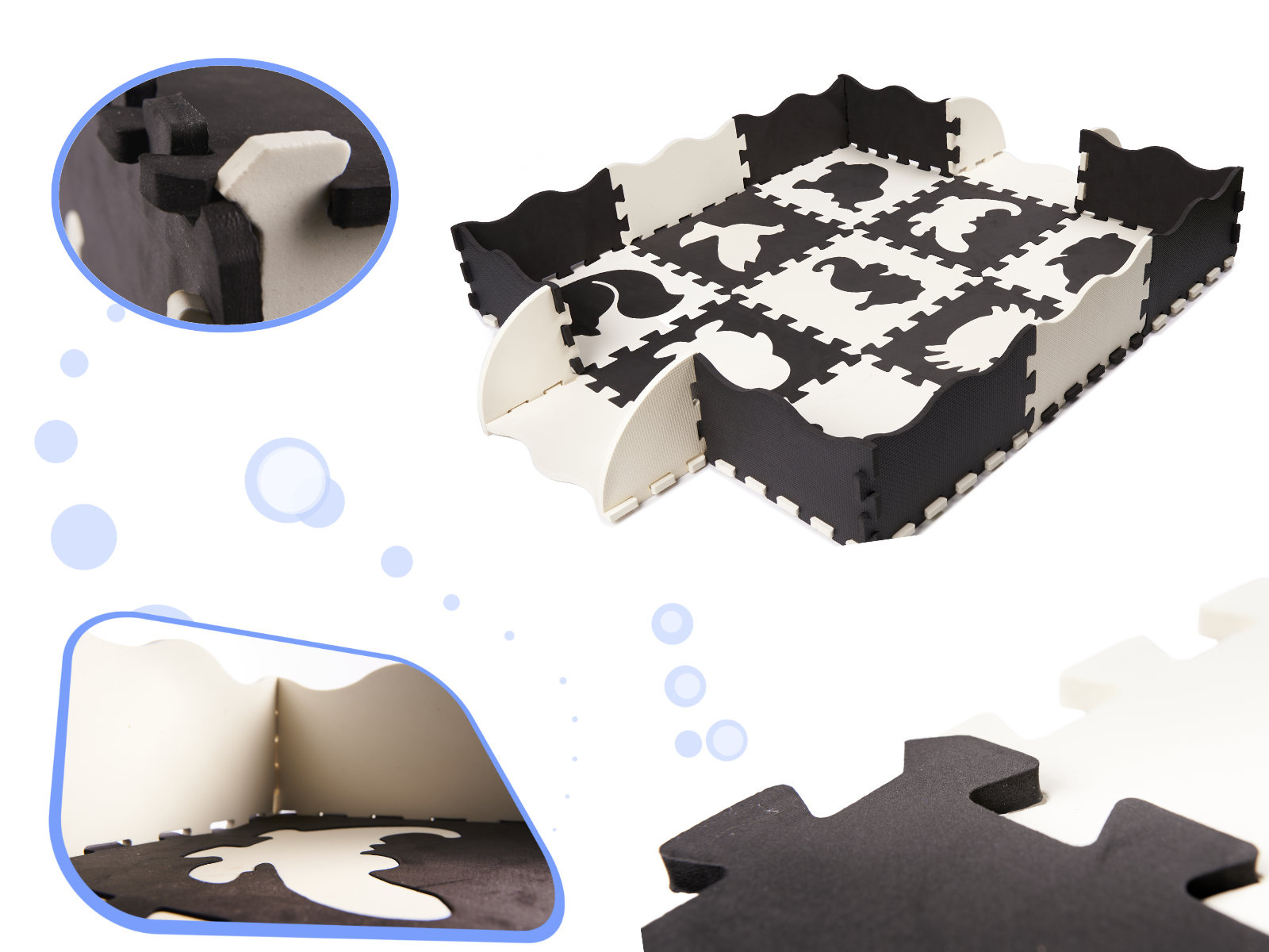 KX6270 Puzzle piankowe mata dla dzieci 25el. czarno-białe 2 Putplasčio dėlionės kilimėlis / žaidimų kilimėlis vaikams 25 vnt. juodai baltos spalvos