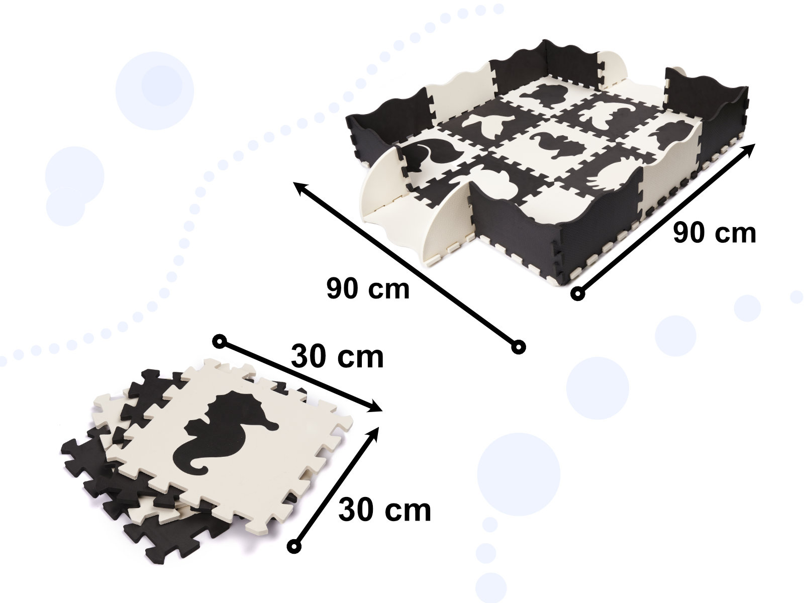 KX6270 Puzzle piankowe mata dla dzieci 25el. czarno-białe 3 Putplasčio dėlionės kilimėlis / žaidimų kilimėlis vaikams 25 vnt. juodai baltos spalvos