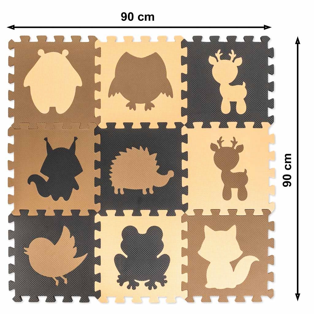 Puzzle-piankowe-mata-dla-dzieci-9el-bez-braz-czarny-85cm-x-85cm-x-1cm-1053881 Putų dėlionės kilimėlis vaikams 9el. smėlio-rudo-juodos-juodos spalvos 85cm x 85cm x 1cm