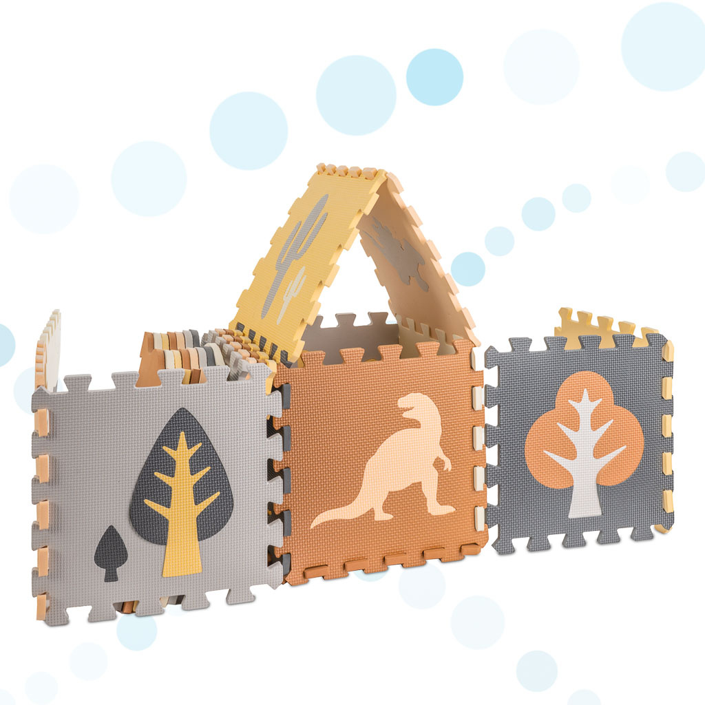 Puzzle-piankowe-mata-kojec-36el-dinozaury-143cm-x-143cm-x1cm-1054192 Putų dėlionės kilimėlis / žaidimų kilimėlis 36el. dinozaurai 143cm x 143cm x1cm