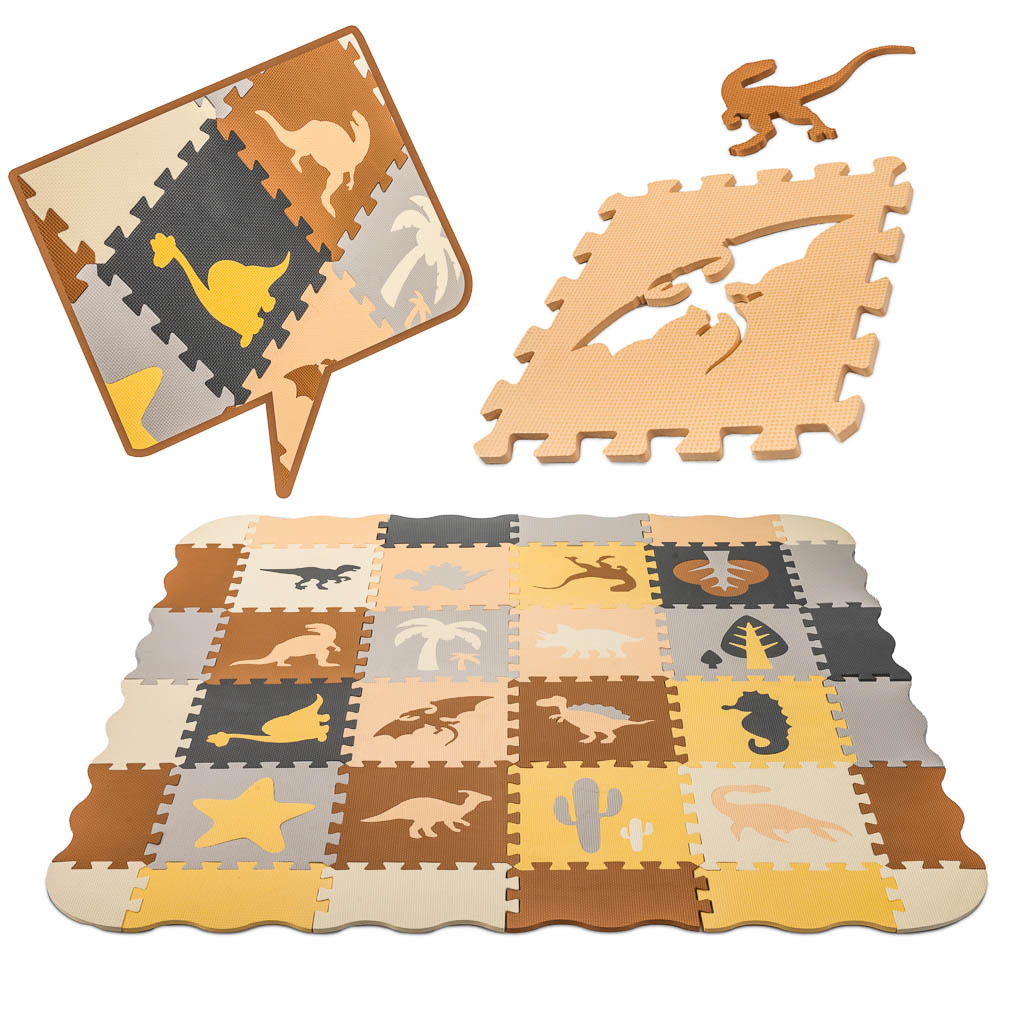 Puzzle-piankowe-mata-kojec-36el-dinozaury-143cm-x-143cm-x1cm-1054212 Putų dėlionės kilimėlis / žaidimų kilimėlis 36el. dinozaurai 143cm x 143cm x1cm