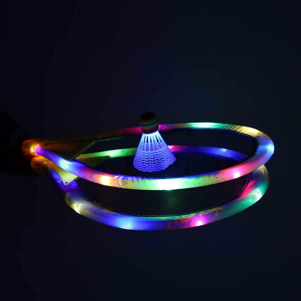 Rakiety-tenisowe-swiecace-LED-lotki-147777 LED šviečiančios teniso raketės + smiginis