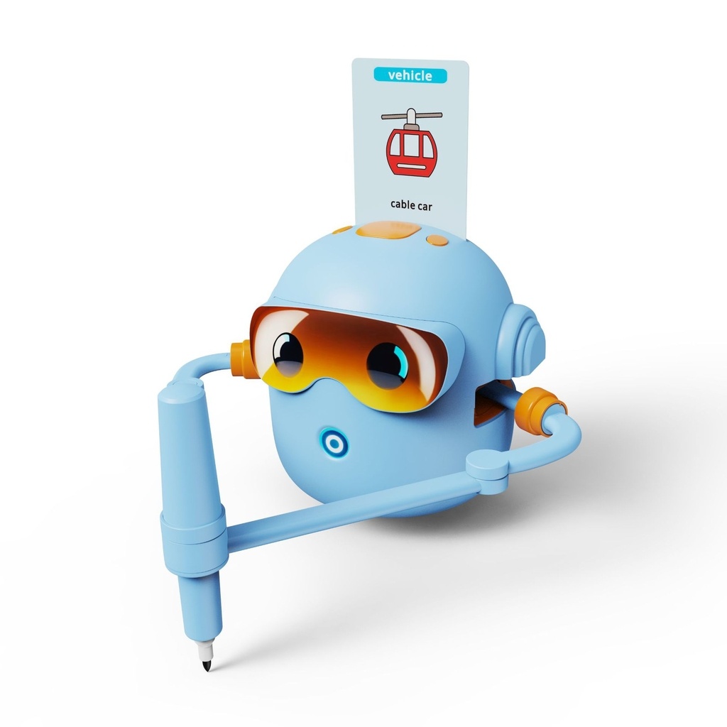 Robot-rysujacy-edukacyjny-nauka-pisania-niebieski-176276 Interaktyvus mokomasis robotas-žaislas, mokantis piešti flomasteriais mėlynos spalvos