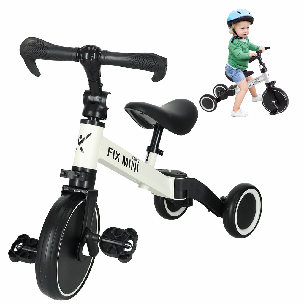 Rowerek-Trike-Fix-Mini-biegowy-trojkolowy-3w1-z-pedalami-bialy-167086 Trike Fix Mini krosinis triratukas 3in1 su pedalais baltas