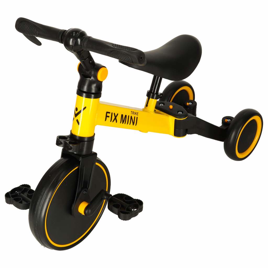 Rowerek-Trike-Fix-Mini-biegowy-trojkolowy-3w1-z-pedalami-zolty-167051 Trike Fix Mini krosinis triratukas 3in1 su pedalais geltonas