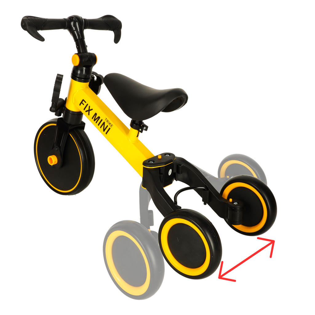 Rowerek-Trike-Fix-Mini-biegowy-trojkolowy-3w1-z-pedalami-zolty-167053 Trike Fix Mini krosinis triratukas 3in1 su pedalais geltonas