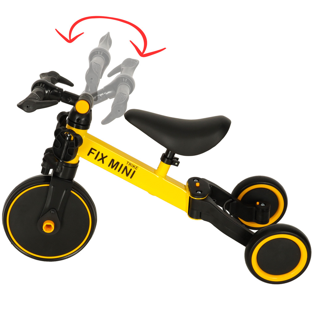 Rowerek-Trike-Fix-Mini-biegowy-trojkolowy-3w1-z-pedalami-zolty-167054 Trike Fix Mini krosinis triratukas 3in1 su pedalais geltonas