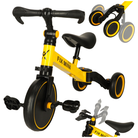 Rowerek-Trike-Fix-Mini-biegowy-trojkolowy-3w1-z-pedalami-zolty-167693 Trike Fix Mini krosinis triratukas 3in1 su pedalais geltonas