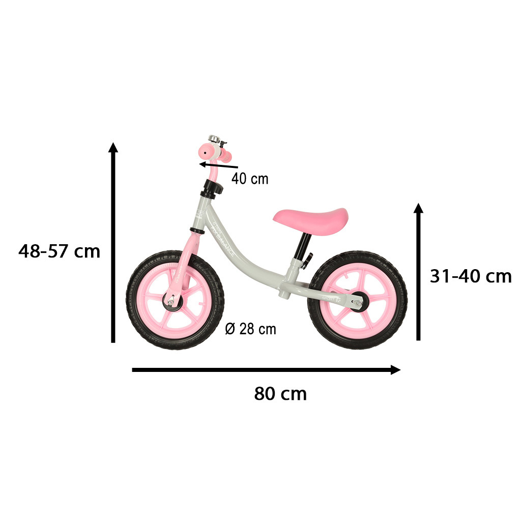 Trike Fix Balance krosinis dviratis baltos ir rožinės spalvos