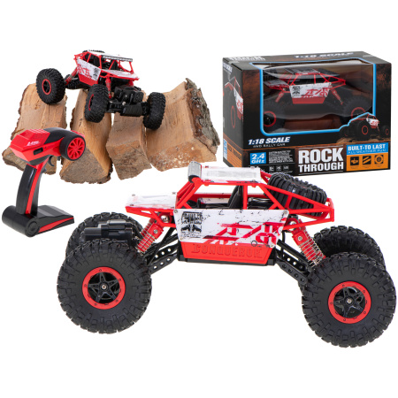 Samochod-RC-Rock-Crawler-HB-2-4GHz-1-18-czerwony-867892 RC automobilis Rock Crawler HB 2.4GHz 1:18 raudonas