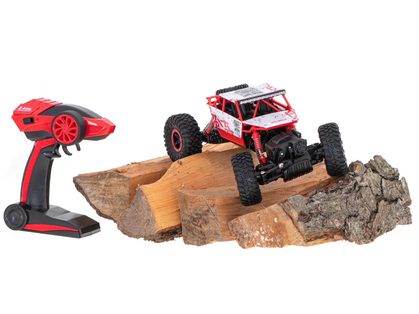 Samochod-RC-Rock-Crawler-HB-2-4GHz-1-18-czerwony-867981 RC automobilis Rock Crawler HB 2.4GHz 1:18 raudonas