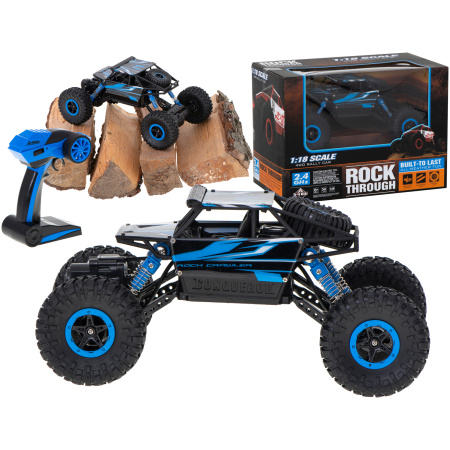 Samochod-RC-Rock-Crawler-HB-2-4GHz-1-18-niebieski-867761 RC automobilis Rock Crawler HB 2.4GHz 1:18 mėlynas