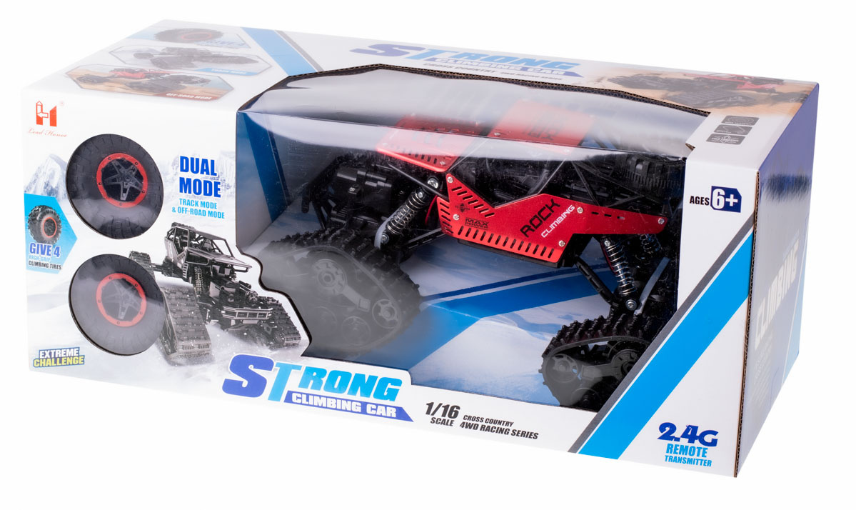 Samochod-RC-zdalnie-sterowany-Rock-Crawler-4x4-LHC012-auto-2w1-czerwony-138199 RC Rock Crawler 4x4 LHC012 automobilis 2in1 raudonas