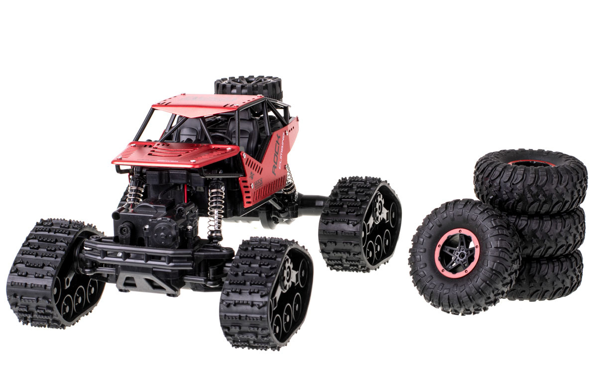 Samochod-RC-zdalnie-sterowany-Rock-Crawler-4x4-LHC012-auto-2w1-czerwony-138204 RC Rock Crawler 4x4 LHC012 automobilis 2in1 raudonas