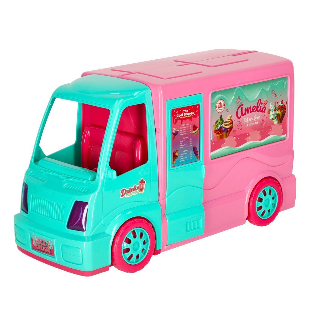 Samochod-dla-lalek-kamper-food-truck-zestaw-21-el-155996 Lėlių kemperio maisto sunkvežimio rinkinys 21 el.