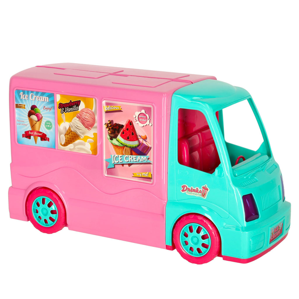 Samochod-dla-lalek-kamper-food-truck-zestaw-21-el-155997 Lėlių kemperio maisto sunkvežimio rinkinys 21 el.