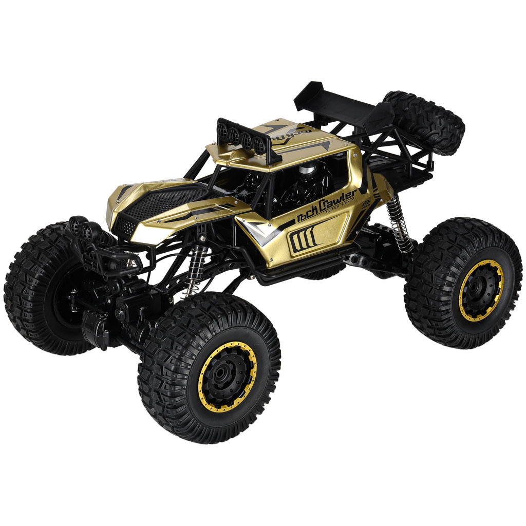 Samochod-zdalnie-sterowany-2-4GHz-1-8-51cm-metal-zloty-177790 RC automobilis Rock Crawler 2.4GHz 1:8 51cm aukso spalvos