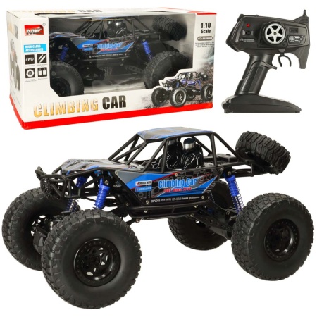 Samochod-zdalnie-sterowany-na-pilota-RC-Crawler-Climbing-Car-1-10-4WD-48cm-niebieski-145864 RC vikšrinis laipiojimo automobilis 1:10 4WD 48cm mėlynos spalvos