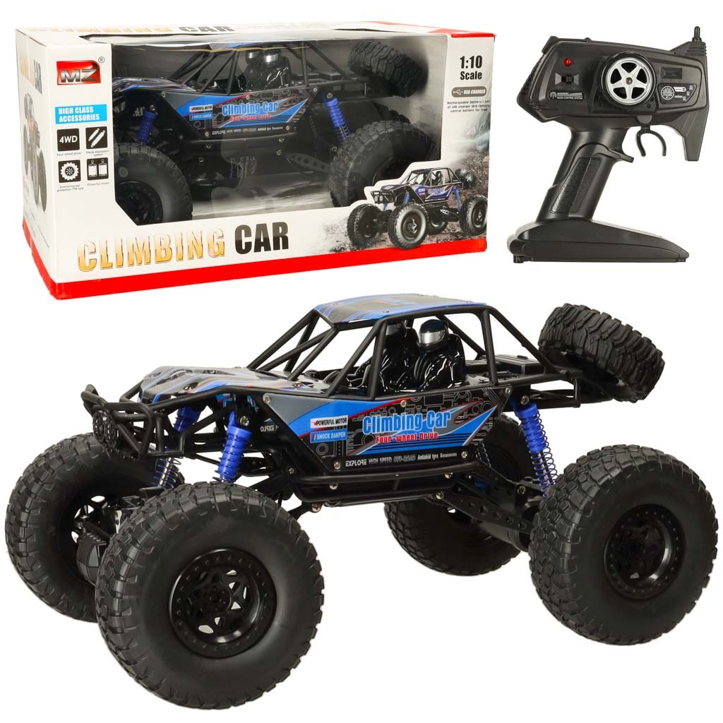 Samochod-zdalnie-sterowany-na-pilota-RC-Crawler-Climbing-Car-1-10-4WD-48cm-niebieski-145864 RC vikšrinis laipiojimo automobilis 1:10 4WD 48cm mėlynos spalvos