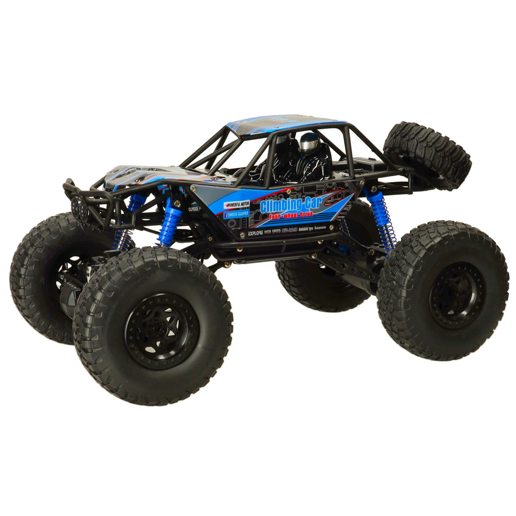 Samochod-zdalnie-sterowany-na-pilota-RC-Crawler-Climbing-Car-1-10-4WD-48cm-niebieski-145865 RC vikšrinis laipiojimo automobilis 1:10 4WD 48cm mėlynos spalvos