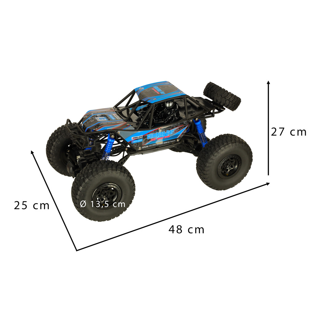 Samochod-zdalnie-sterowany-na-pilota-RC-Crawler-Climbing-Car-1-10-4WD-48cm-niebieski-145866 RC vikšrinis laipiojimo automobilis 1:10 4WD 48cm mėlynos spalvos