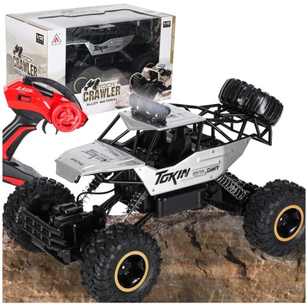 Samochod-zdalnie-sterowany-na-pilota-RC-Rock-Crawler-1-12-4WD-METAL-srebrny-177418 RC automobilis Rock Crawler 1:12 4WD METAL silver