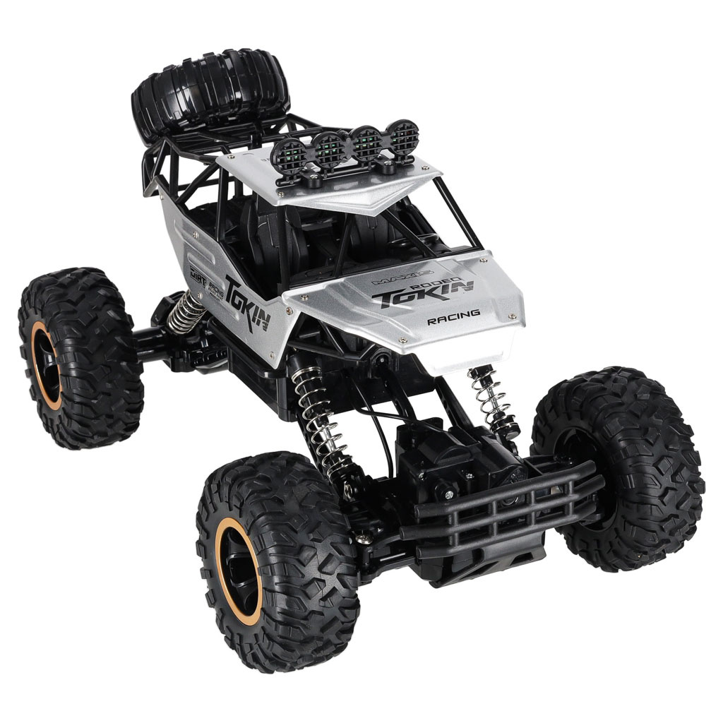 Samochod-zdalnie-sterowany-na-pilota-RC-Rock-Crawler-1-12-4WD-METAL-srebrny-177419 RC automobilis Rock Crawler 1:12 4WD METAL silver