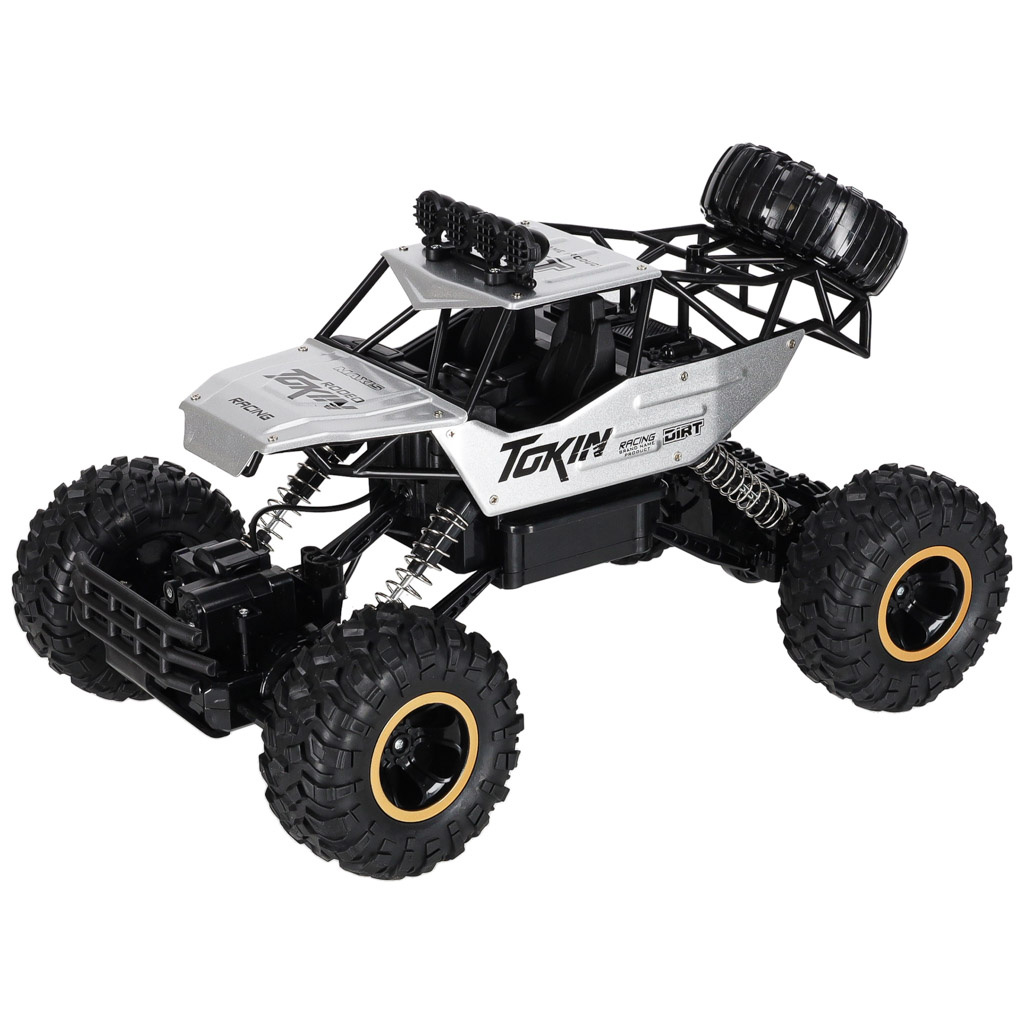 Samochod-zdalnie-sterowany-na-pilota-RC-Rock-Crawler-1-12-4WD-METAL-srebrny-177420 RC automobilis Rock Crawler 1:12 4WD METAL silver