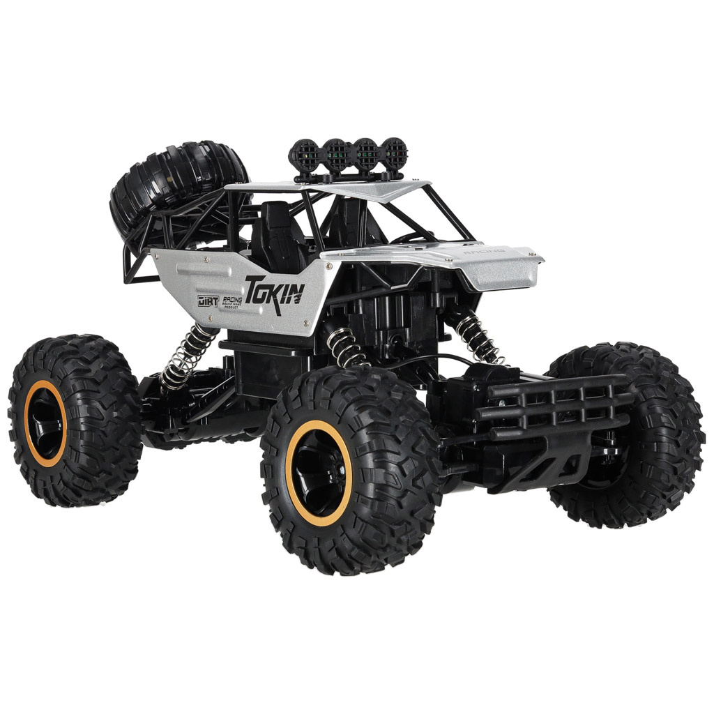Samochod-zdalnie-sterowany-na-pilota-RC-Rock-Crawler-1-12-4WD-METAL-srebrny-177424 RC automobilis Rock Crawler 1:12 4WD METAL silver