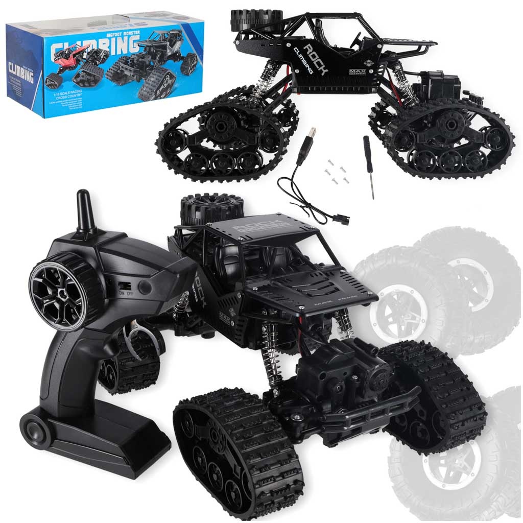 Samochod-zdalnie-sterowany-na-pilota-RC-Rock-Crawler-4x4-LHC012-auto-2w1-czarny-180199 RC Rock Crawler 4x4 LHC012 automobilis 2in1 juodas
